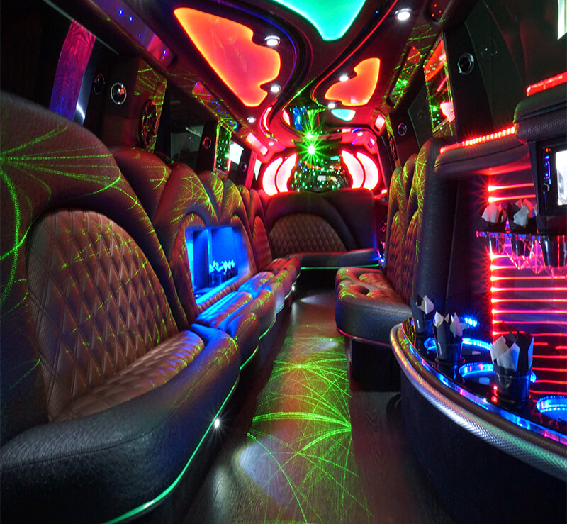 inside of a party bus